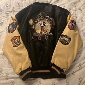 Disney leather bomber/varsity jacket